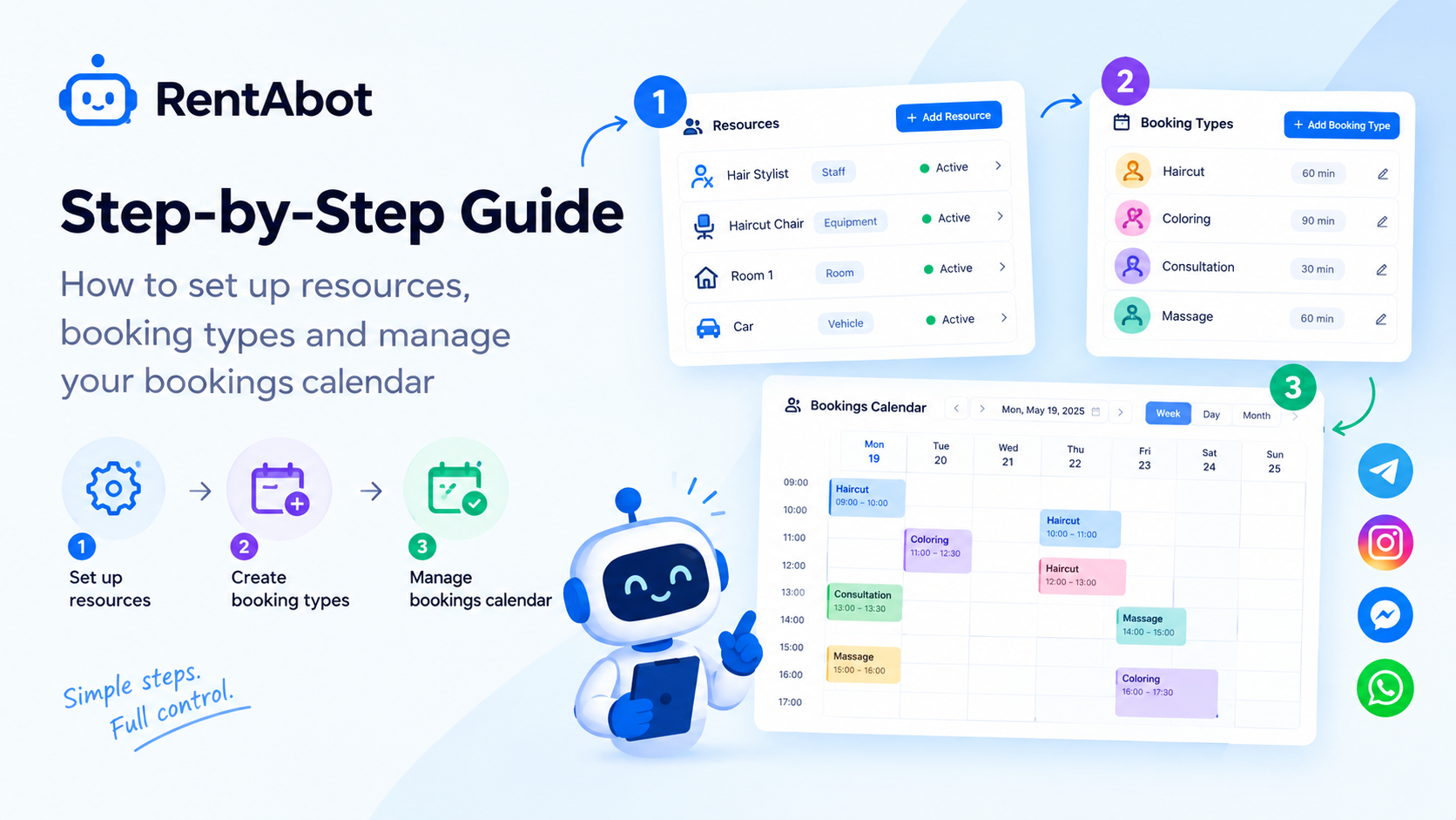 Getting Started with RentABot: Resources, Services & the Calendar
